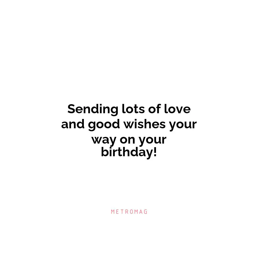 Sending lots of love and good wishes your way on your birthday!
