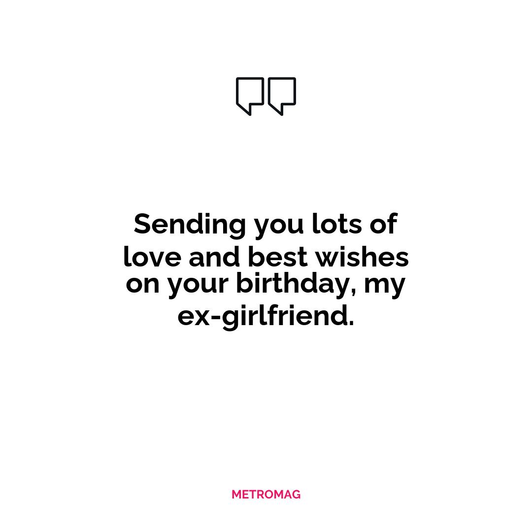 Sending you lots of love and best wishes on your birthday, my ex-girlfriend.