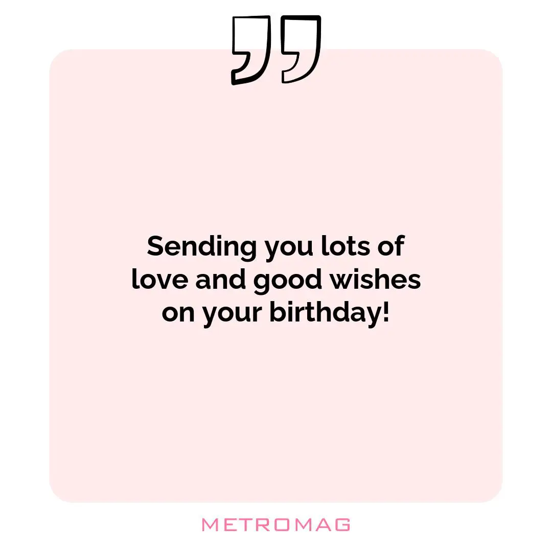Sending you lots of love and good wishes on your birthday!