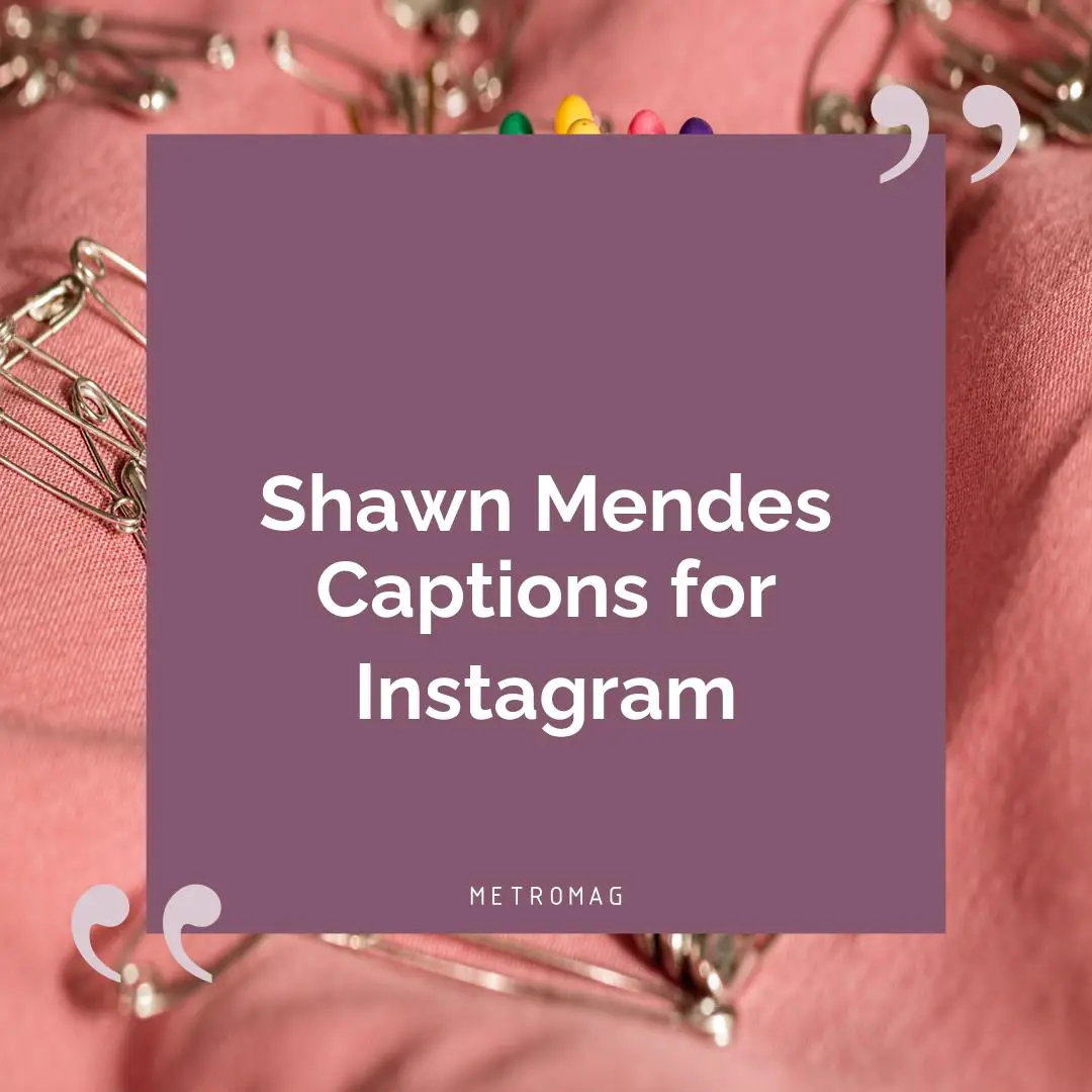 Shawn Mendes Captions for Instagram