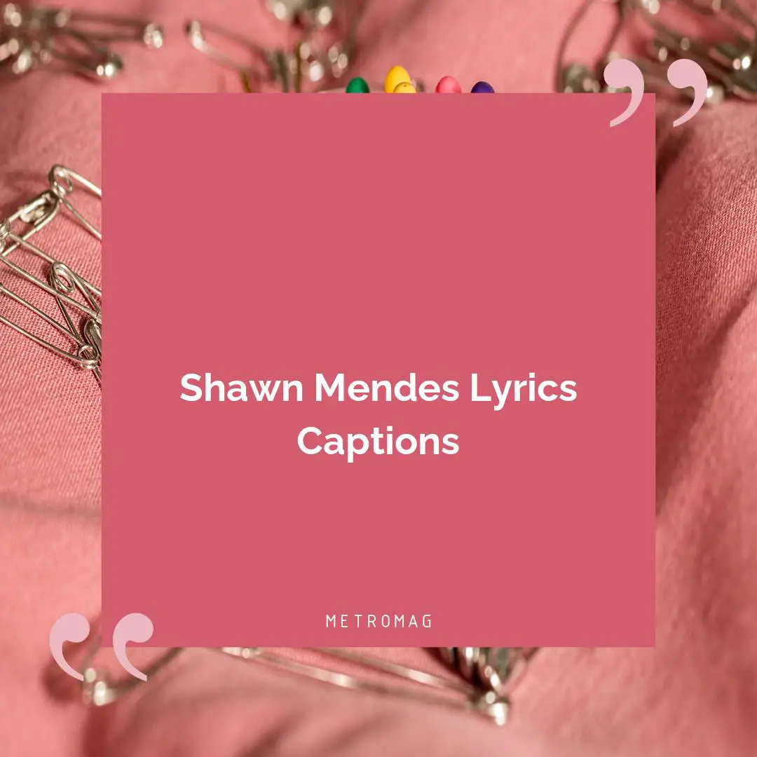 Shawn Mendes Lyrics Captions