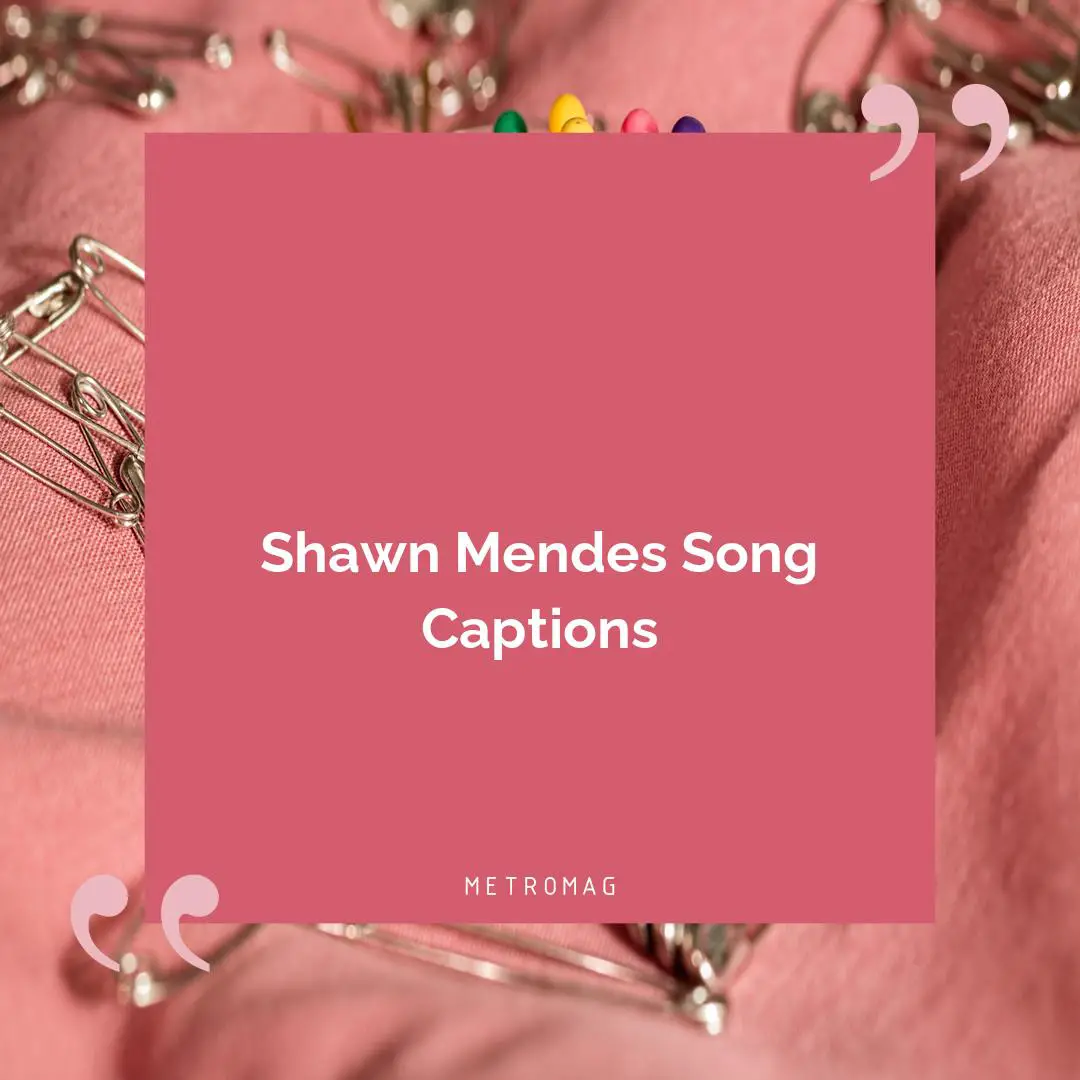 Shawn Mendes Song Captions