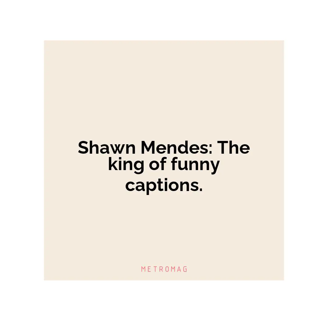 Shawn Mendes: The king of funny captions.