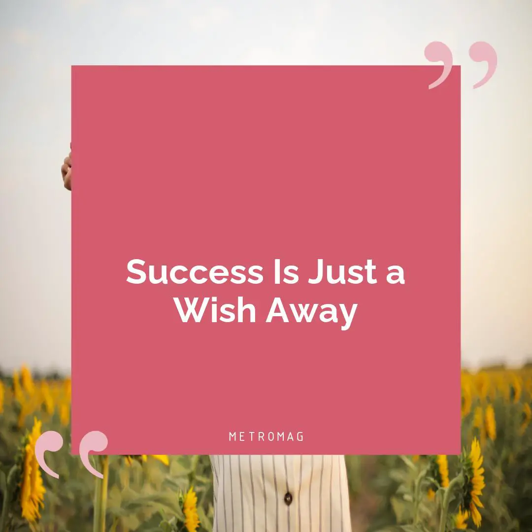 Success Is Just a Wish Away