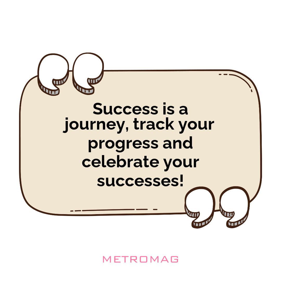 Success is a journey, track your progress and celebrate your successes!