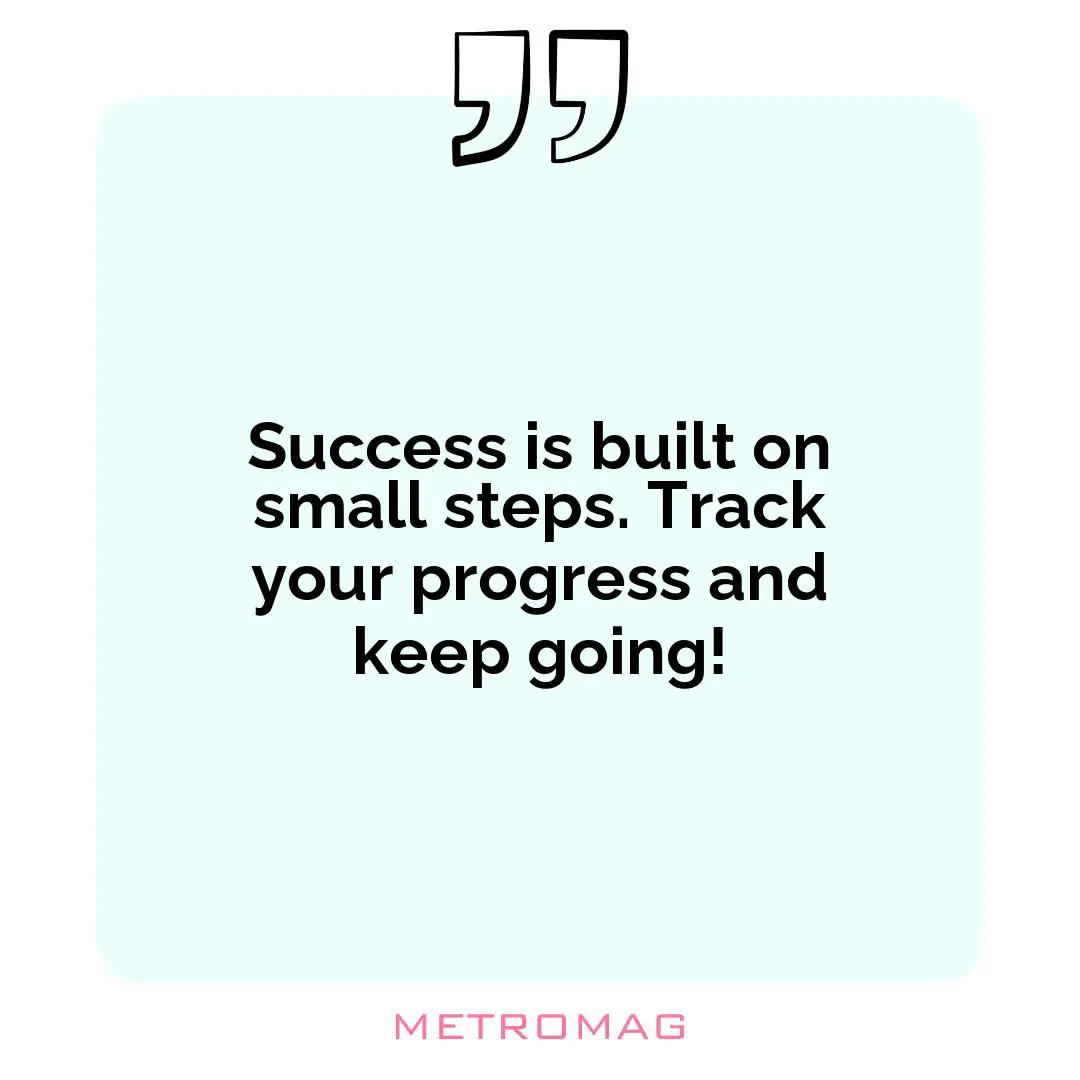 Success is built on small steps. Track your progress and keep going!