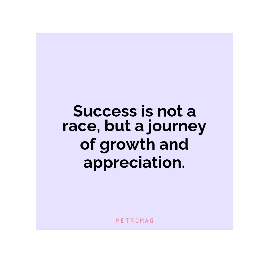 Success is not a race, but a journey of growth and appreciation.