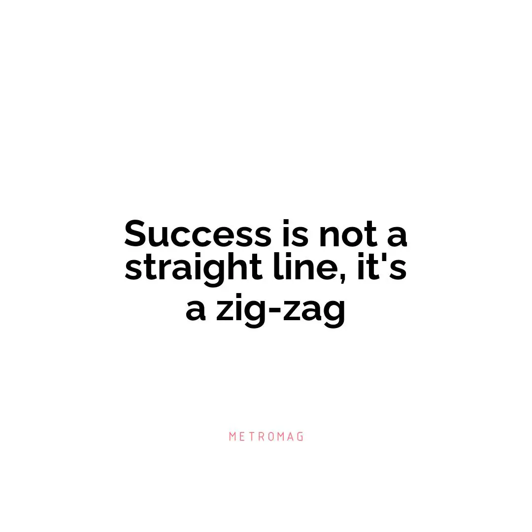 Success is not a straight line, it's a zig-zag