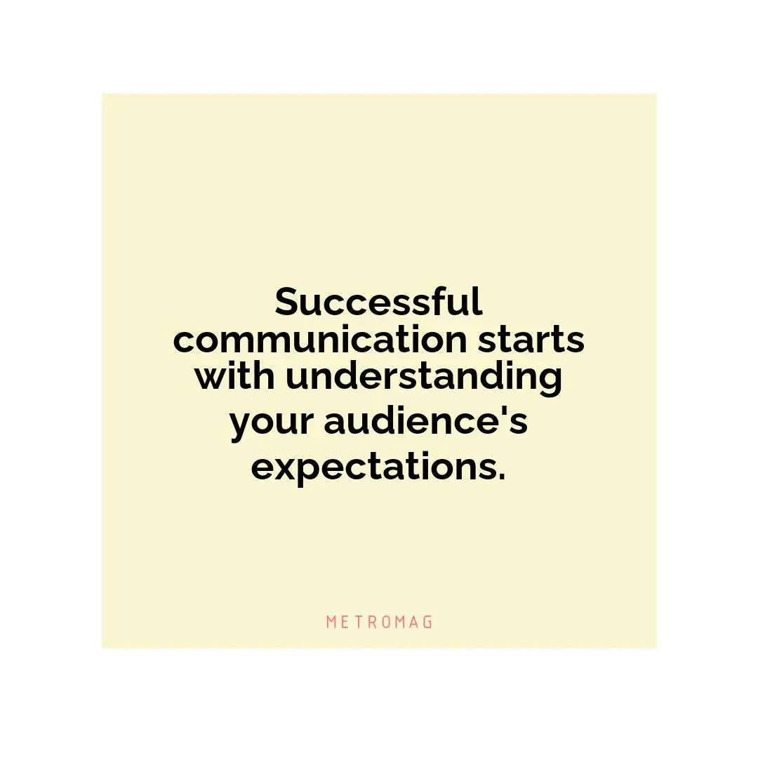 Successful communication starts with understanding your audience's expectations.