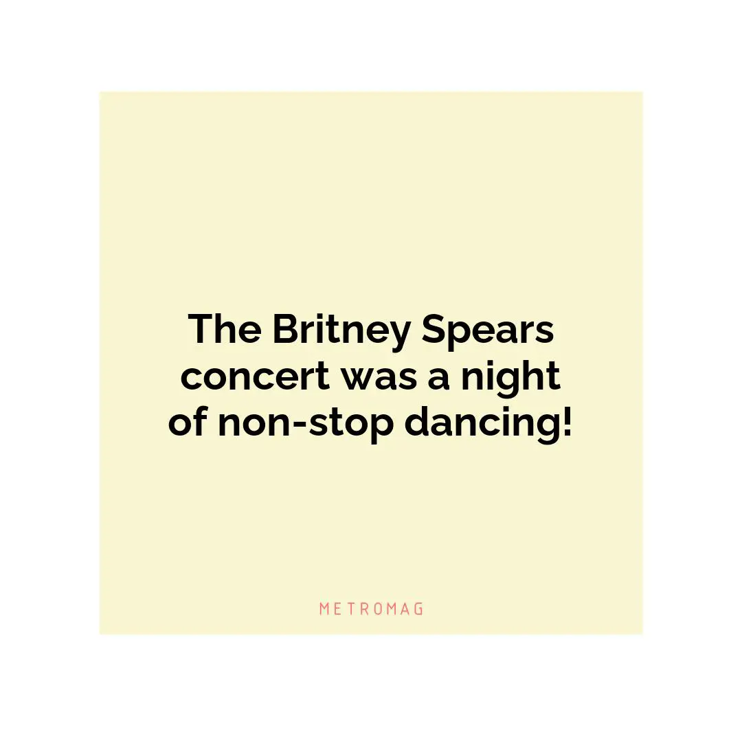 The Britney Spears concert was a night of non-stop dancing!