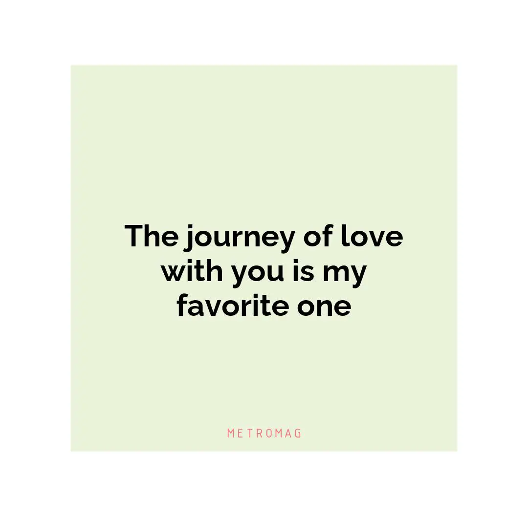 The journey of love with you is my favorite one