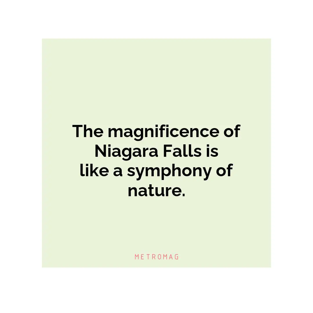 The magnificence of Niagara Falls is like a symphony of nature.