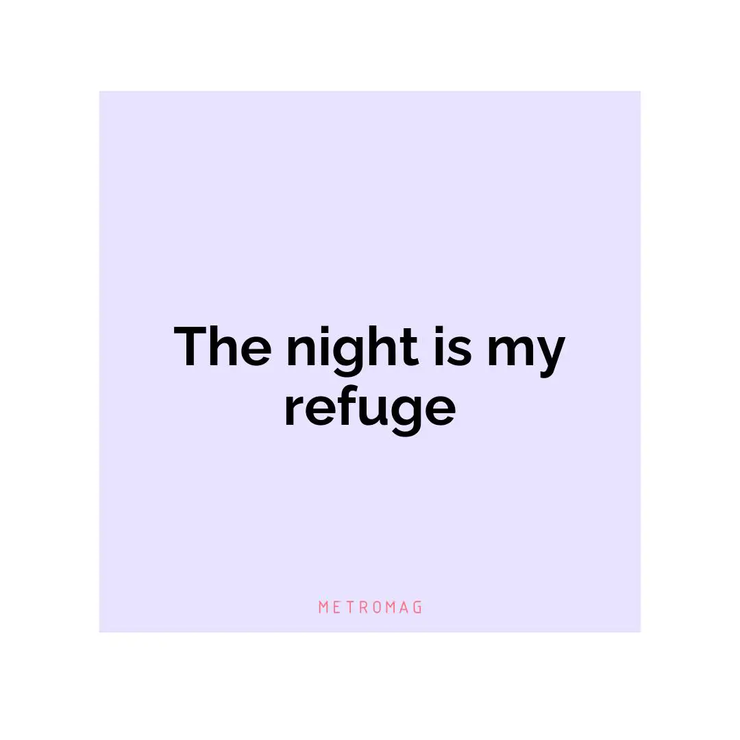 The night is my refuge