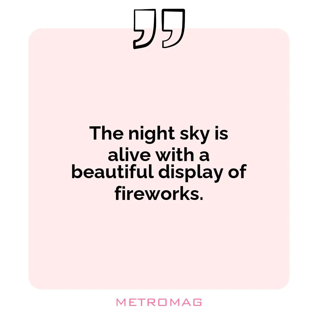 The night sky is alive with a beautiful display of fireworks.