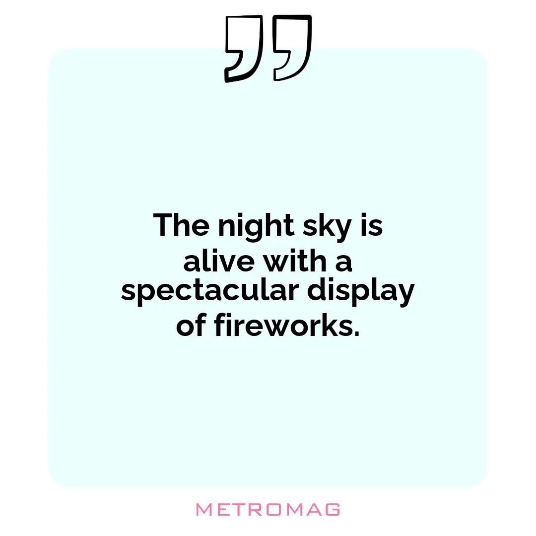 The night sky is alive with a spectacular display of fireworks.