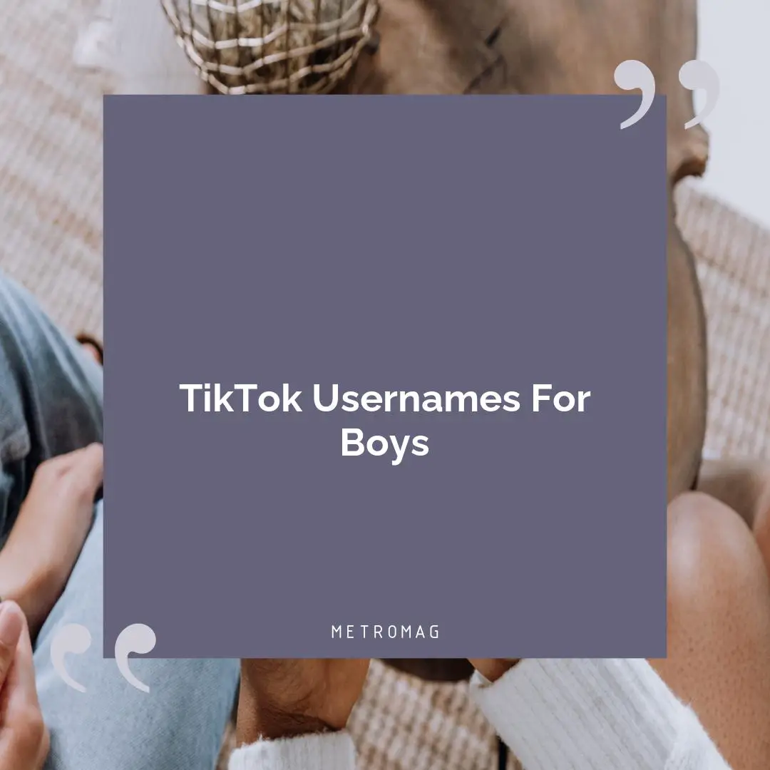 TikTok Usernames For Boys