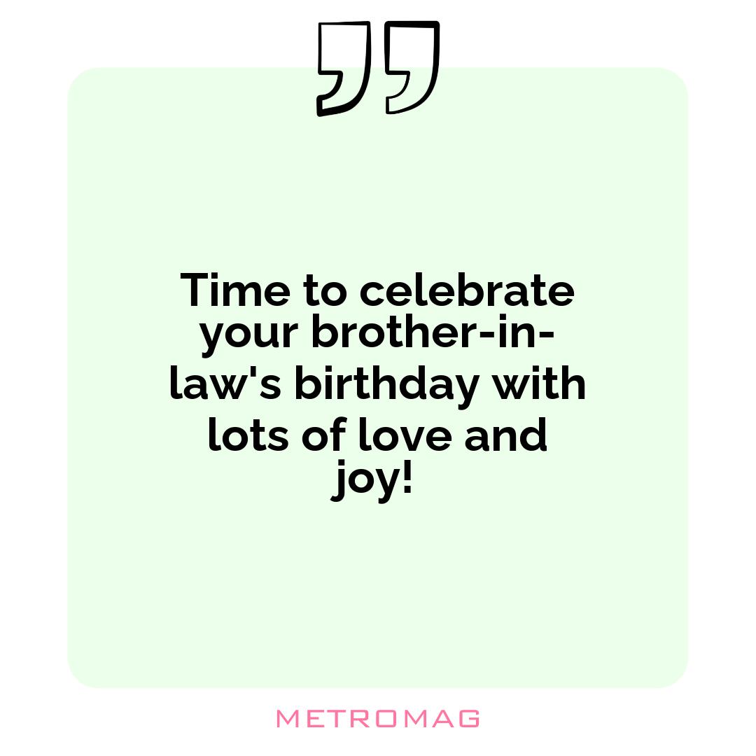 Time to celebrate your brother-in-law's birthday with lots of love and joy!