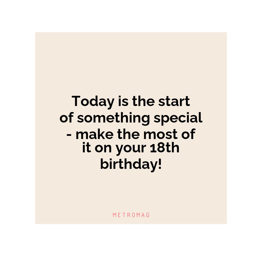 Today is the start of something special - make the most of it on your 18th birthday!