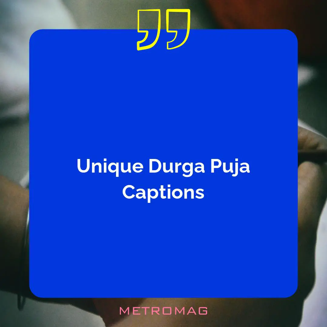 Unique Durga Puja Captions