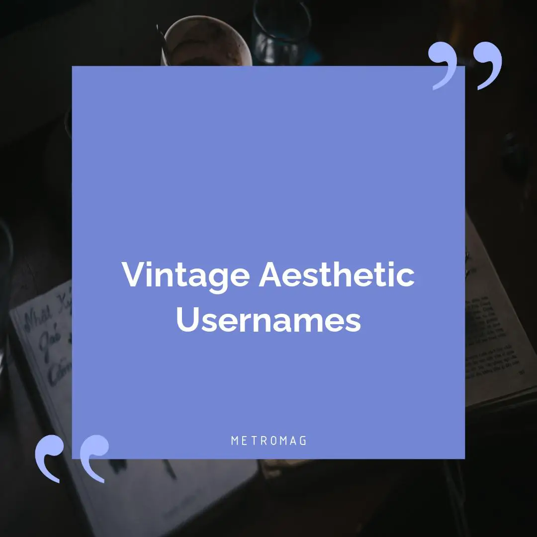 Vintage Aesthetic Usernames