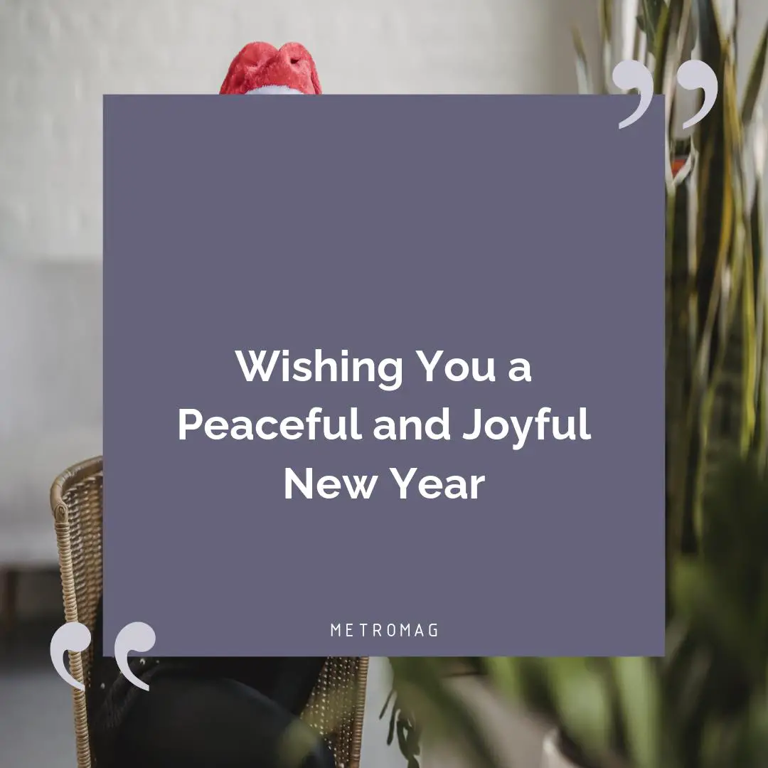 Wishing You a Peaceful and Joyful New Year