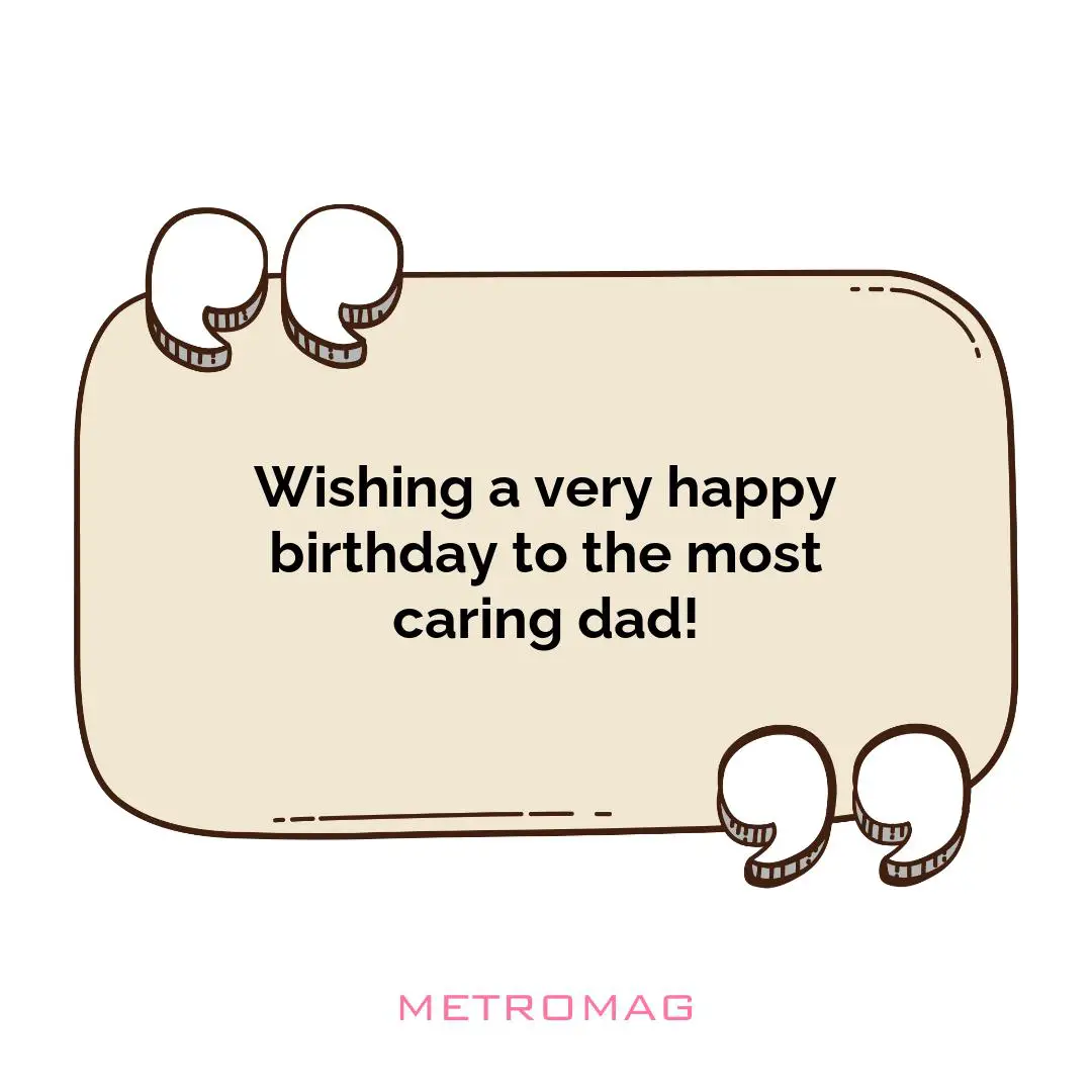 Wishing a very happy birthday to the most caring dad!