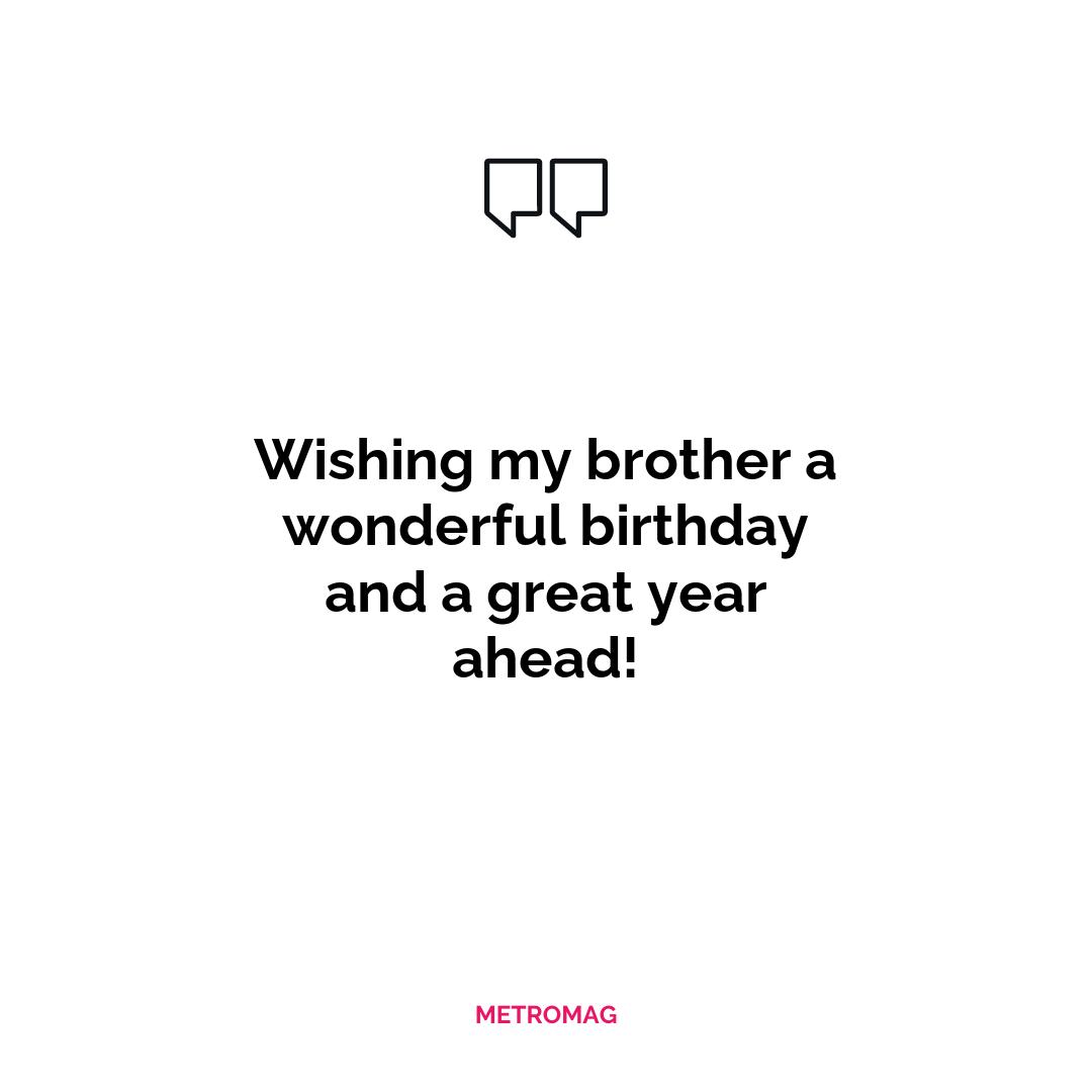 Wishing my brother a wonderful birthday and a great year ahead!