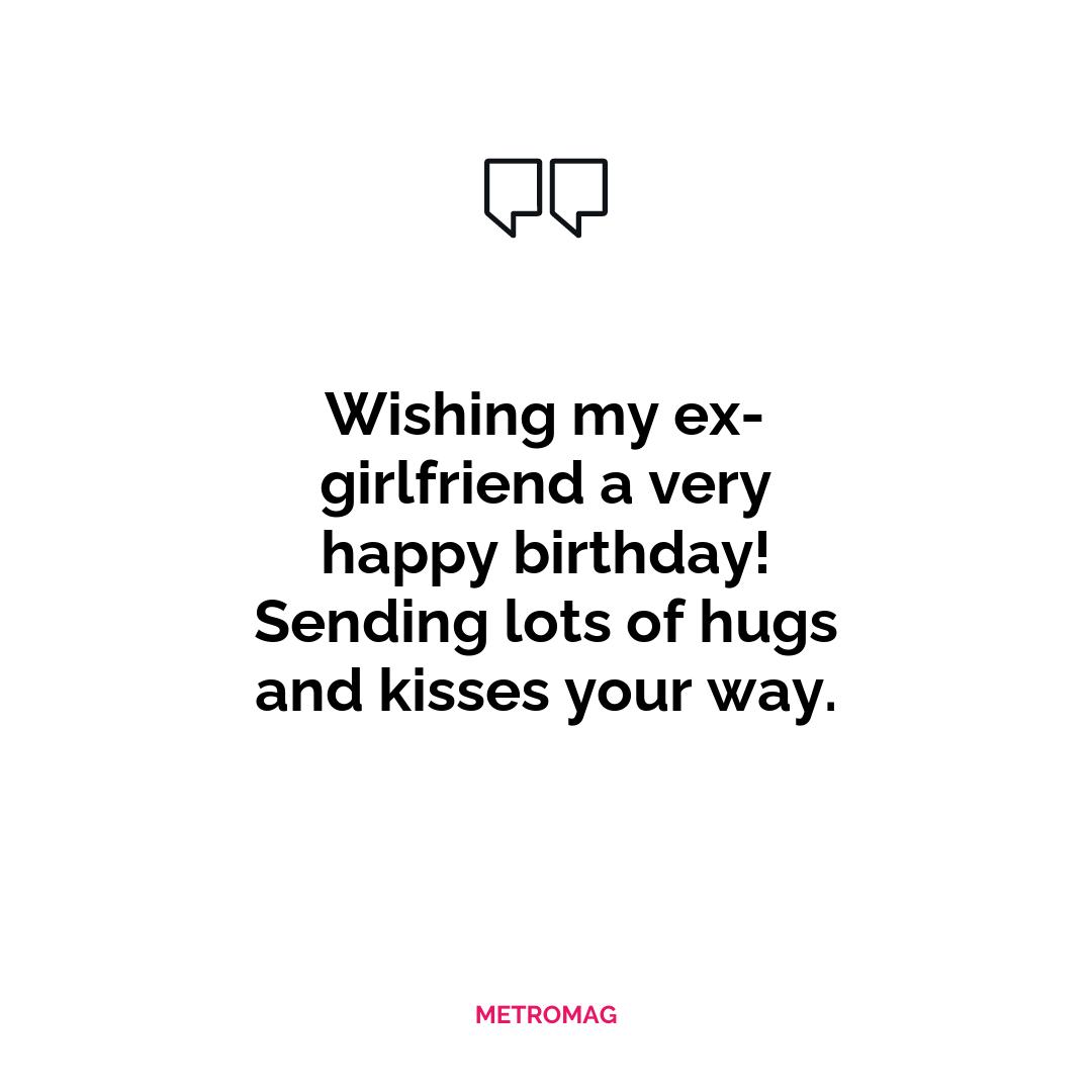 Wishing my ex-girlfriend a very happy birthday! Sending lots of hugs and kisses your way.