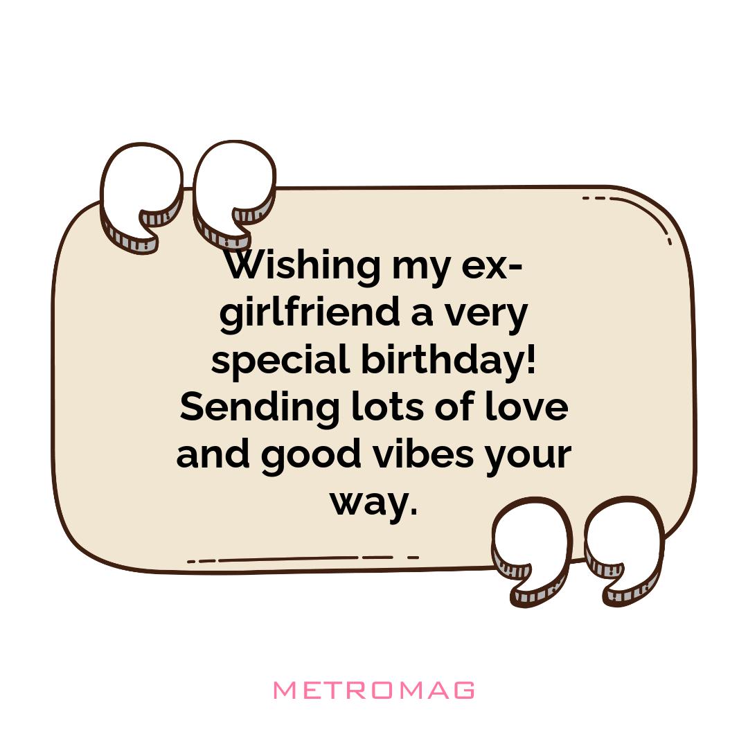 Wishing my ex-girlfriend a very special birthday! Sending lots of love and good vibes your way.