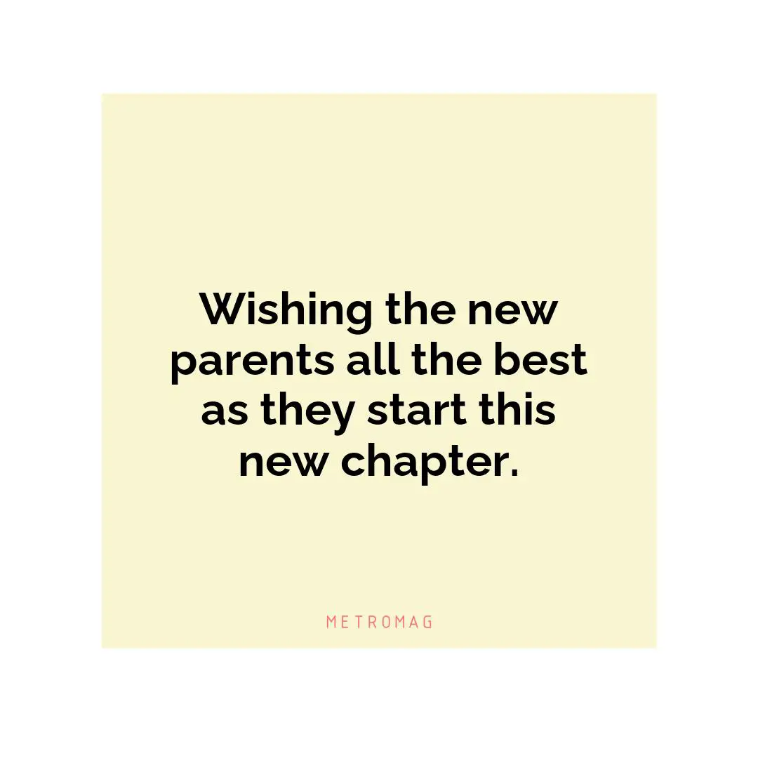 Wishing the new parents all the best as they start this new chapter.