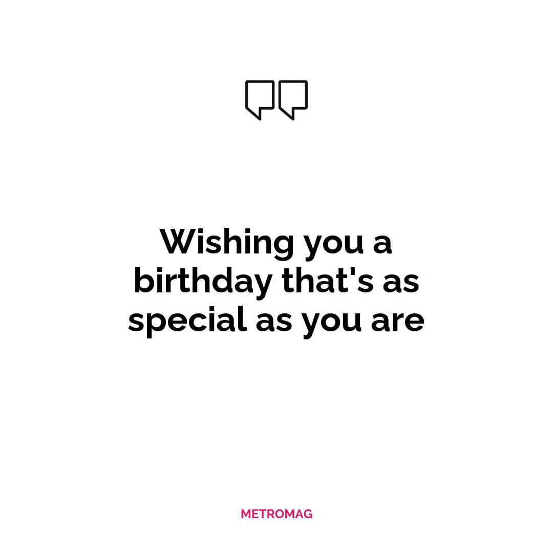 Wishing you a birthday that's as special as you are