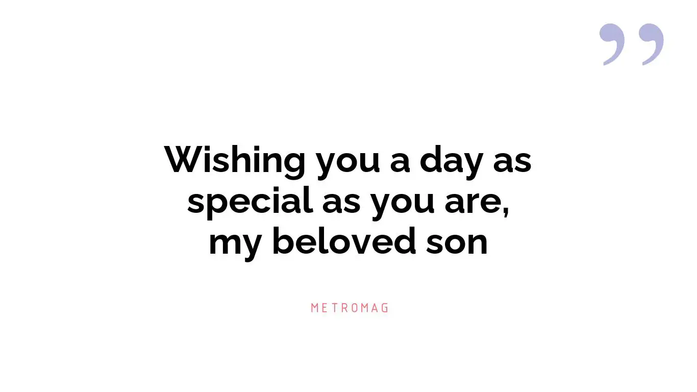 Wishing you a day as special as you are, my beloved son