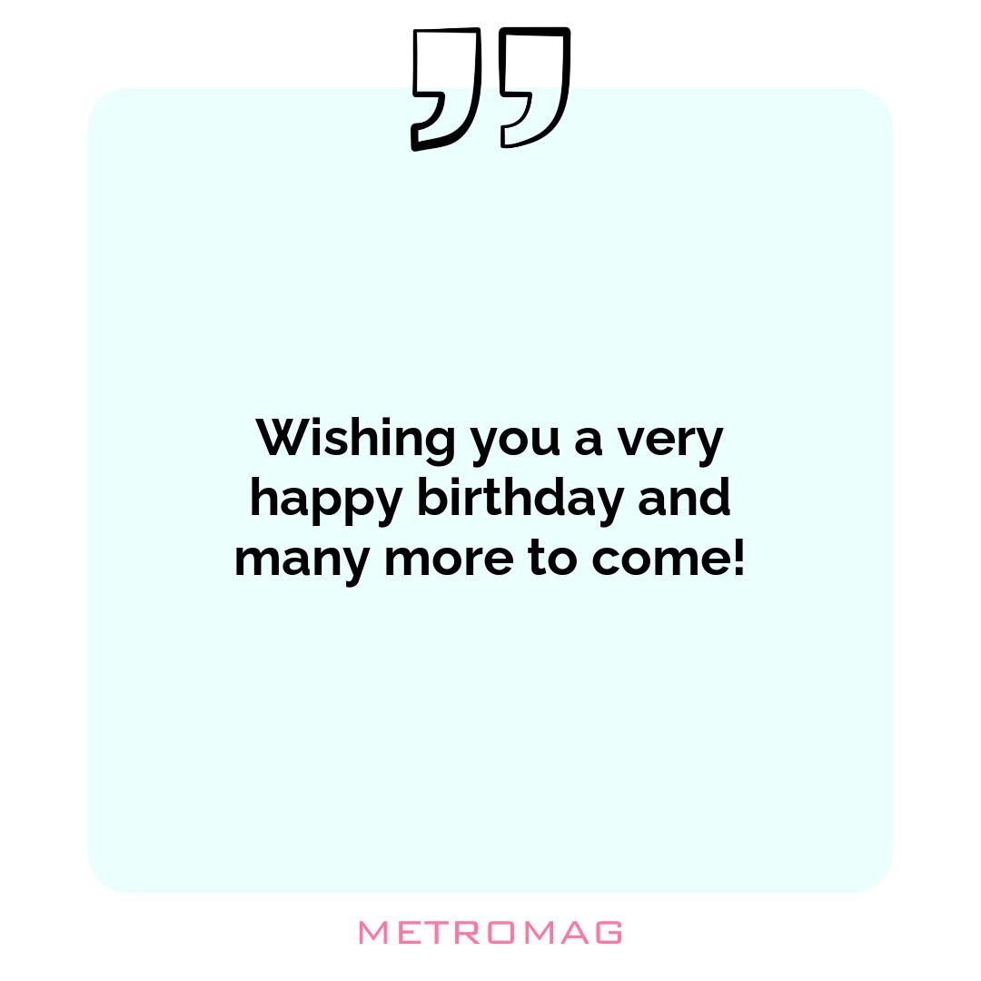 Wishing you a very happy birthday and many more to come!