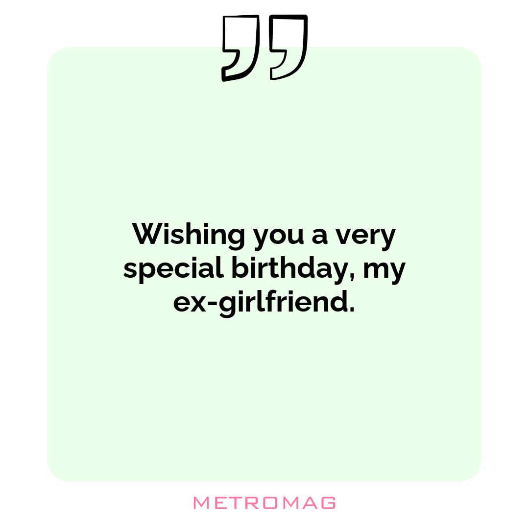 Wishing you a very special birthday, my ex-girlfriend.