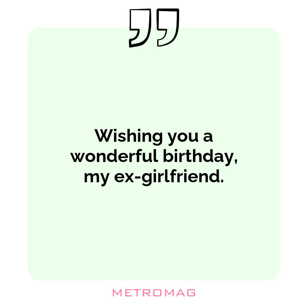 Wishing you a wonderful birthday, my ex-girlfriend.
