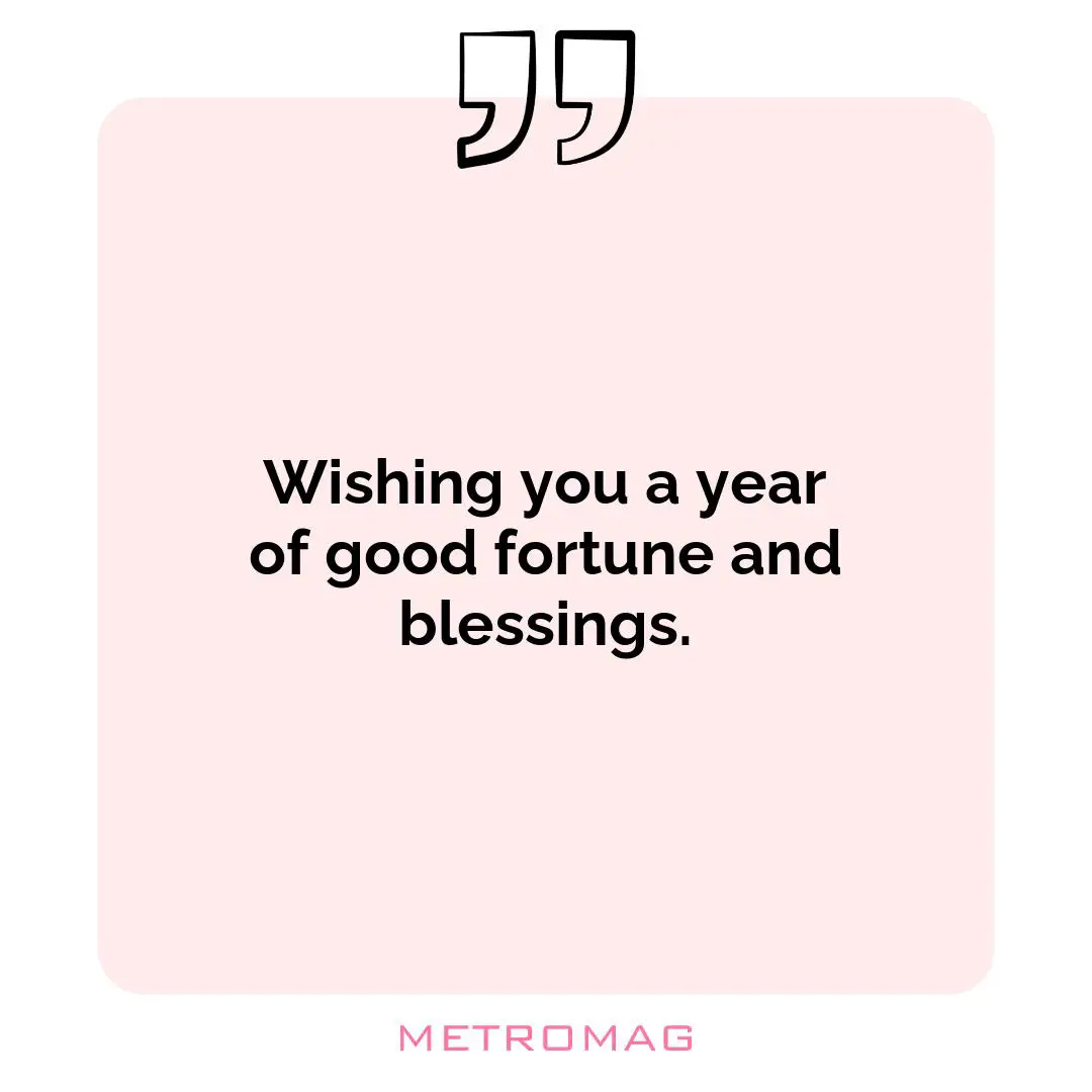 Wishing you a year of good fortune and blessings.