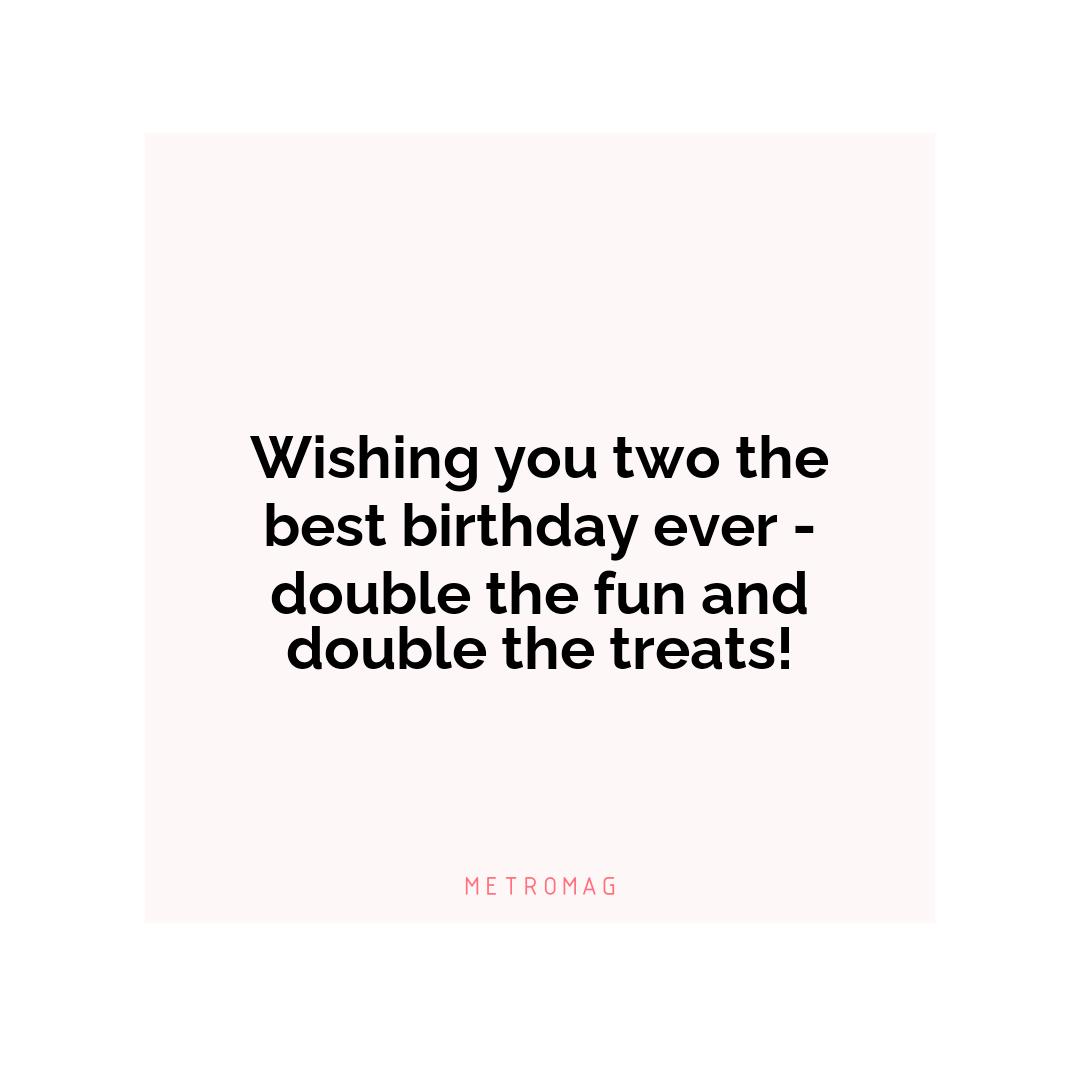 Wishing you two the best birthday ever - double the fun and double the treats!