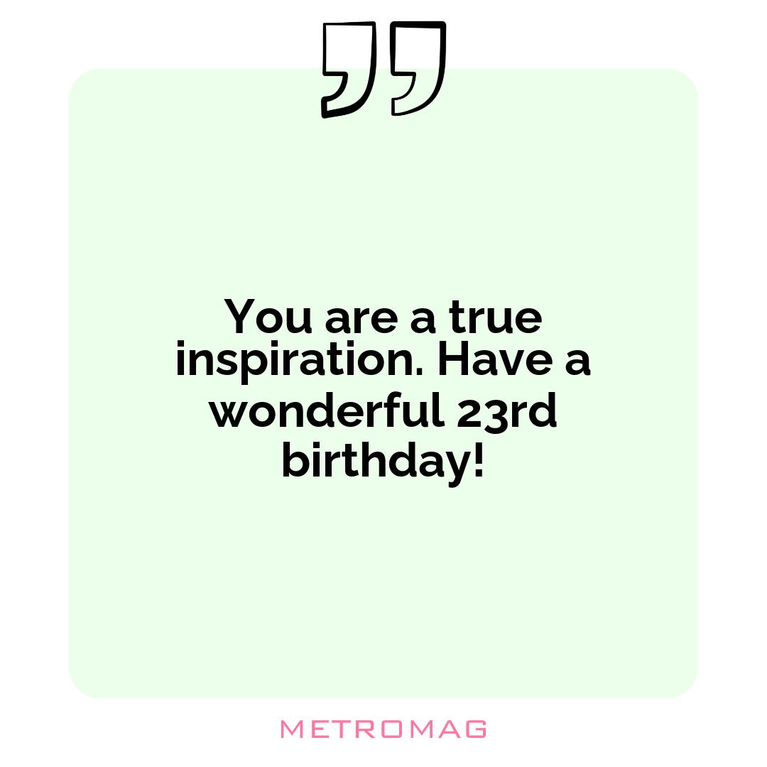 You are a true inspiration. Have a wonderful 23rd birthday!