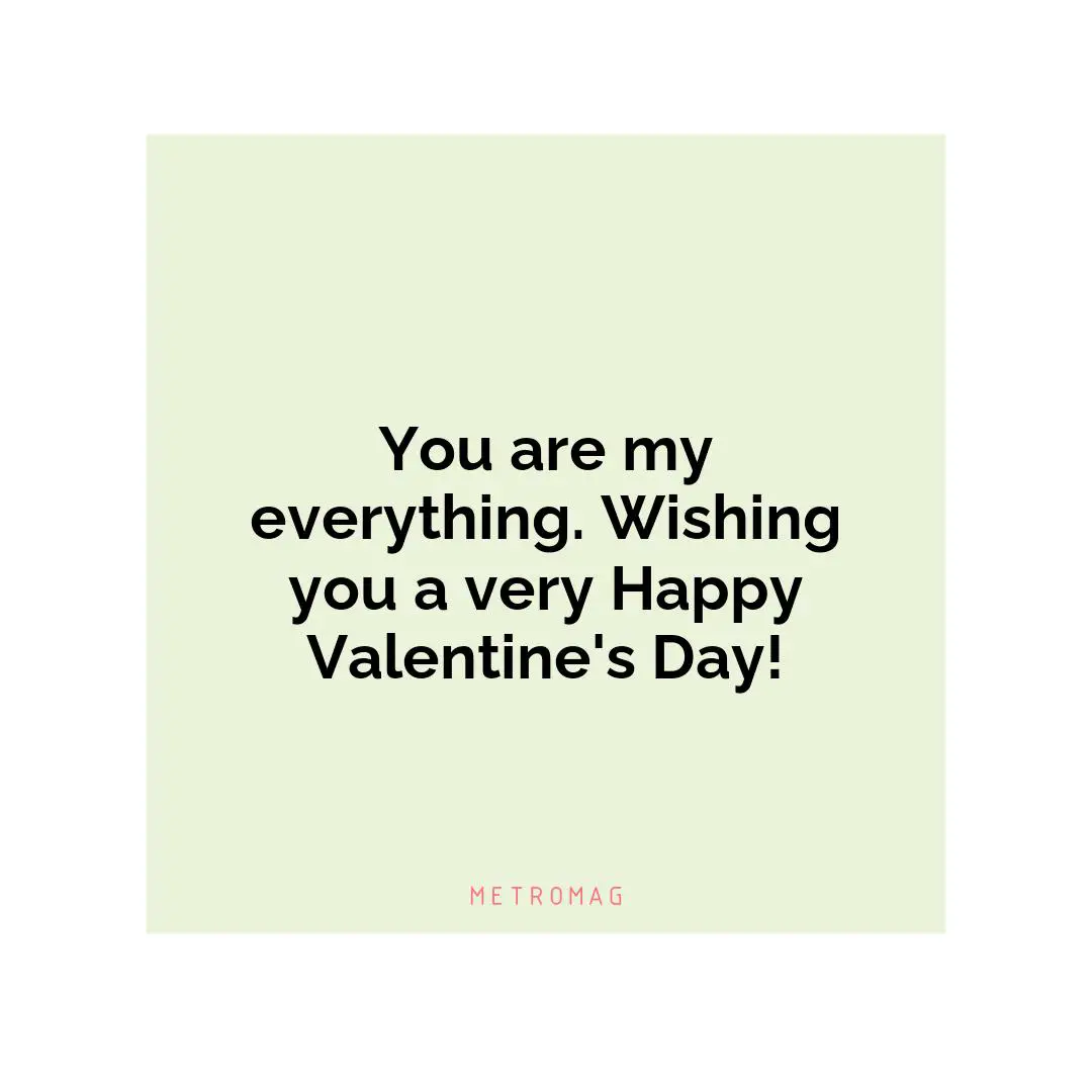 You are my everything. Wishing you a very Happy Valentine's Day!