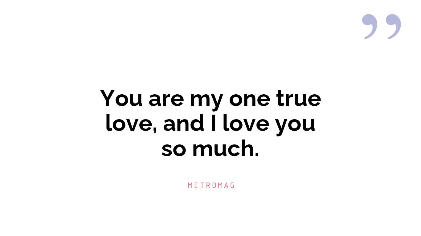 You are my one true love, and I love you so much.