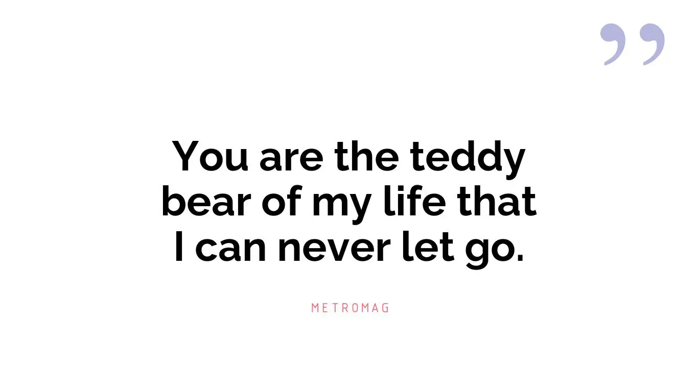 You are the teddy bear of my life that I can never let go.