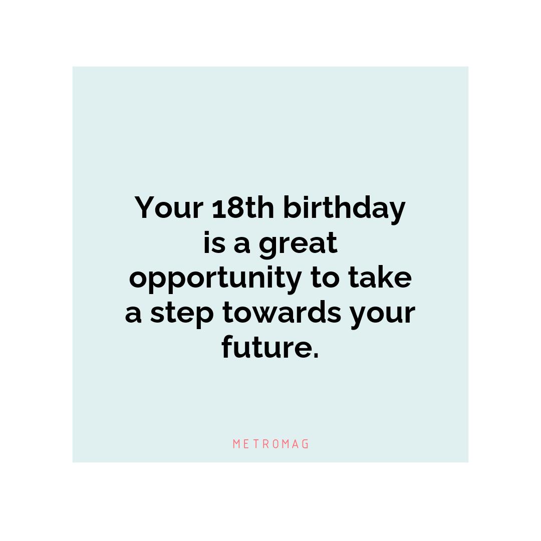 Your 18th birthday is a great opportunity to take a step towards your future.