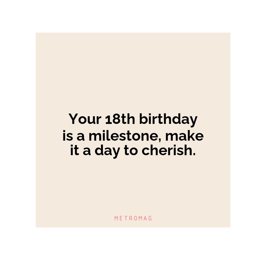 Your 18th birthday is a milestone, make it a day to cherish.