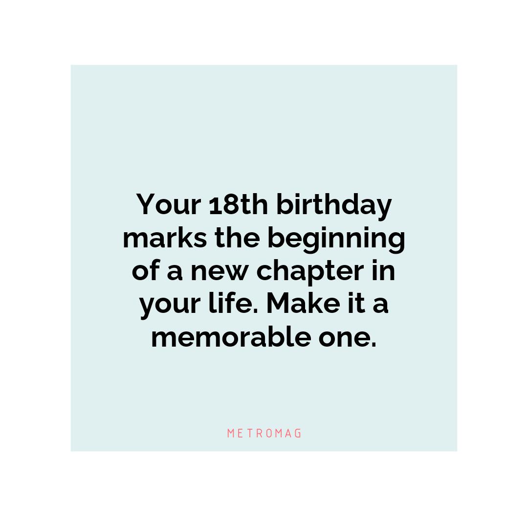 Your 18th birthday marks the beginning of a new chapter in your life. Make it a memorable one.