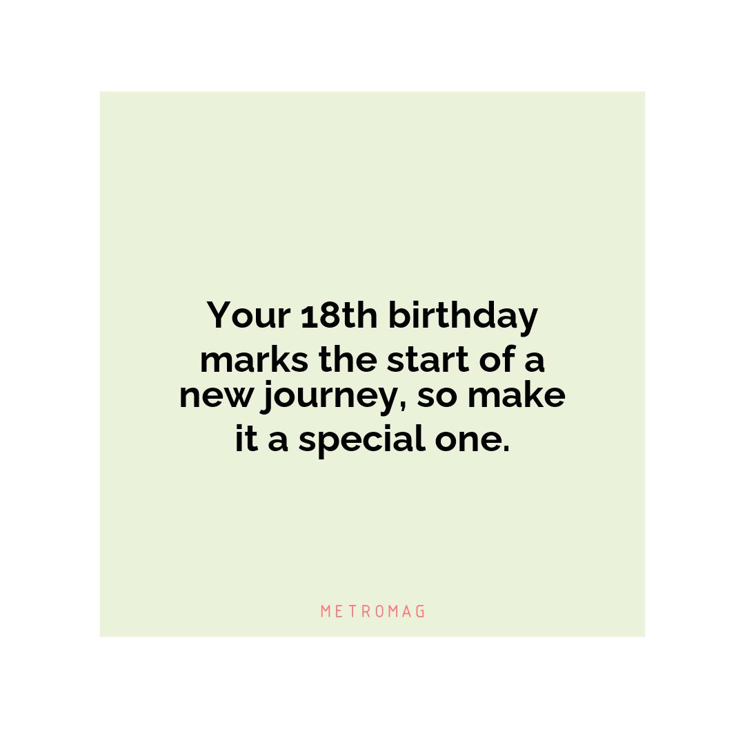 Your 18th birthday marks the start of a new journey, so make it a special one.