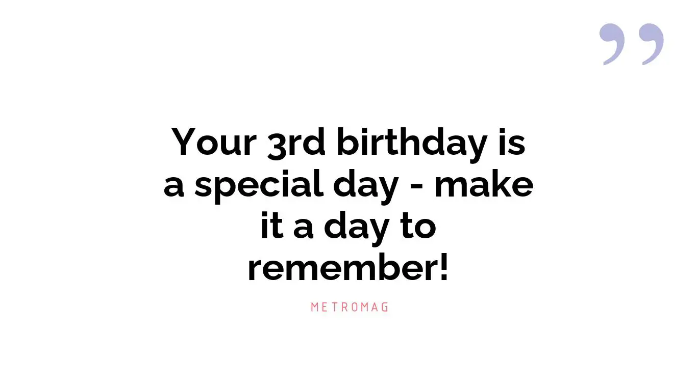 Your 3rd birthday is a special day - make it a day to remember!