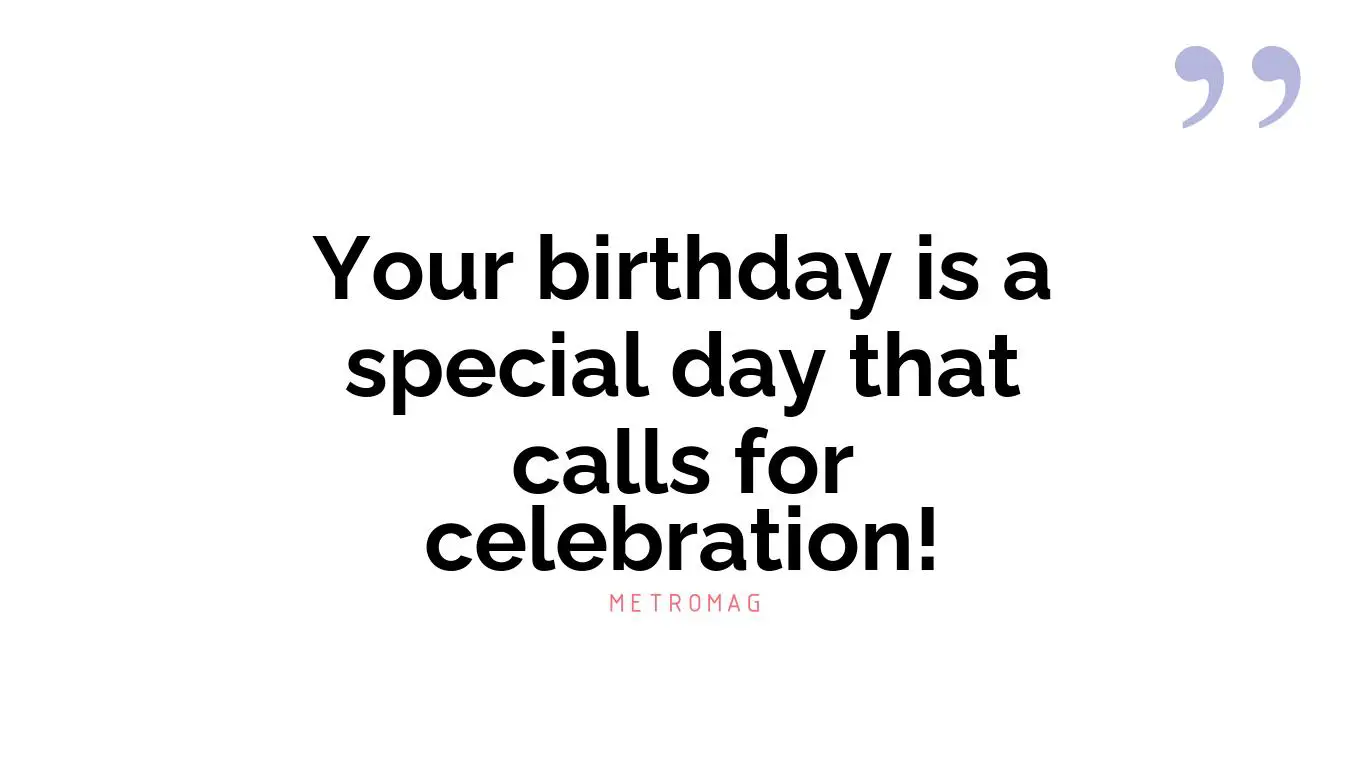 Your birthday is a special day that calls for celebration!