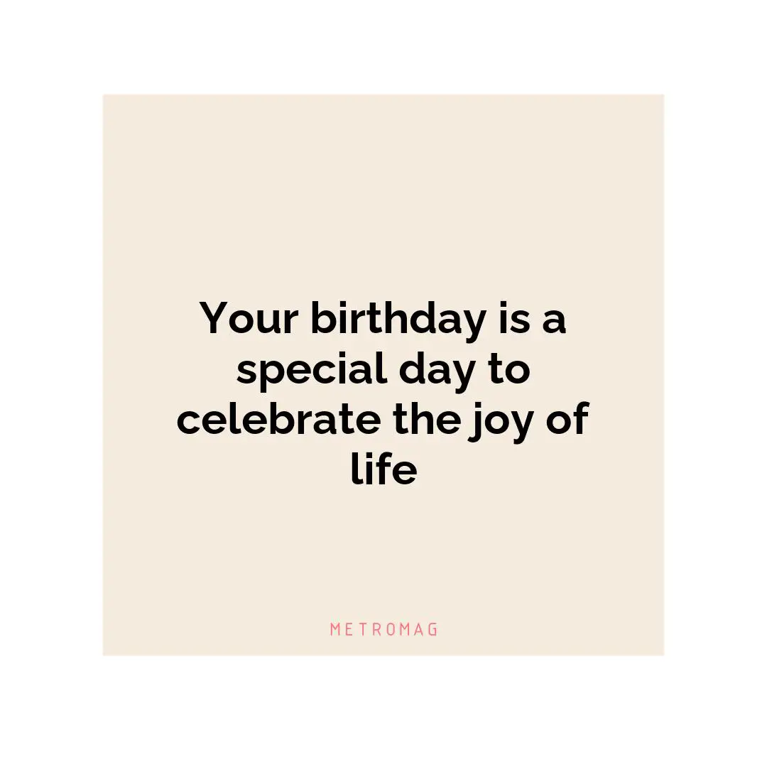 Your birthday is a special day to celebrate the joy of life