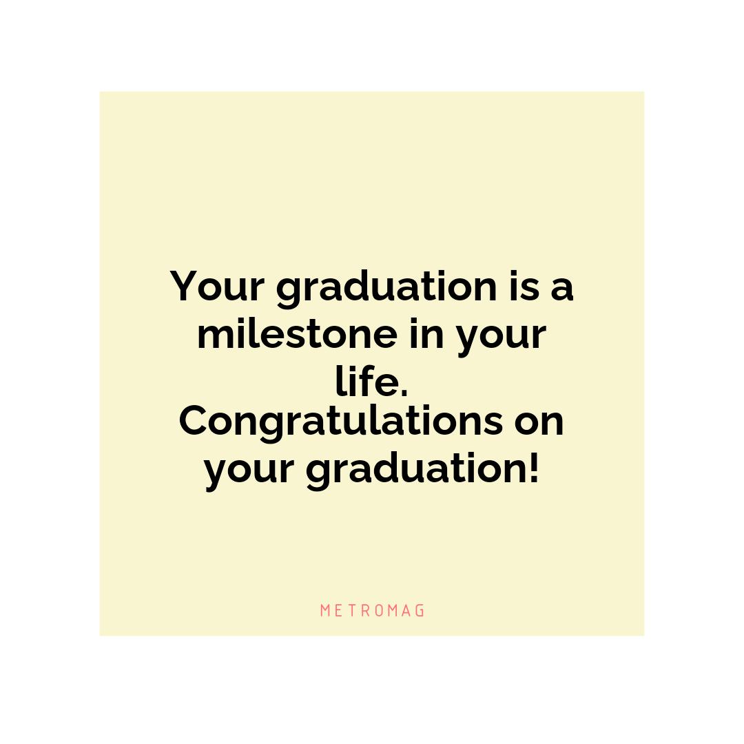 Your graduation is a milestone in your life. Congratulations on your graduation!