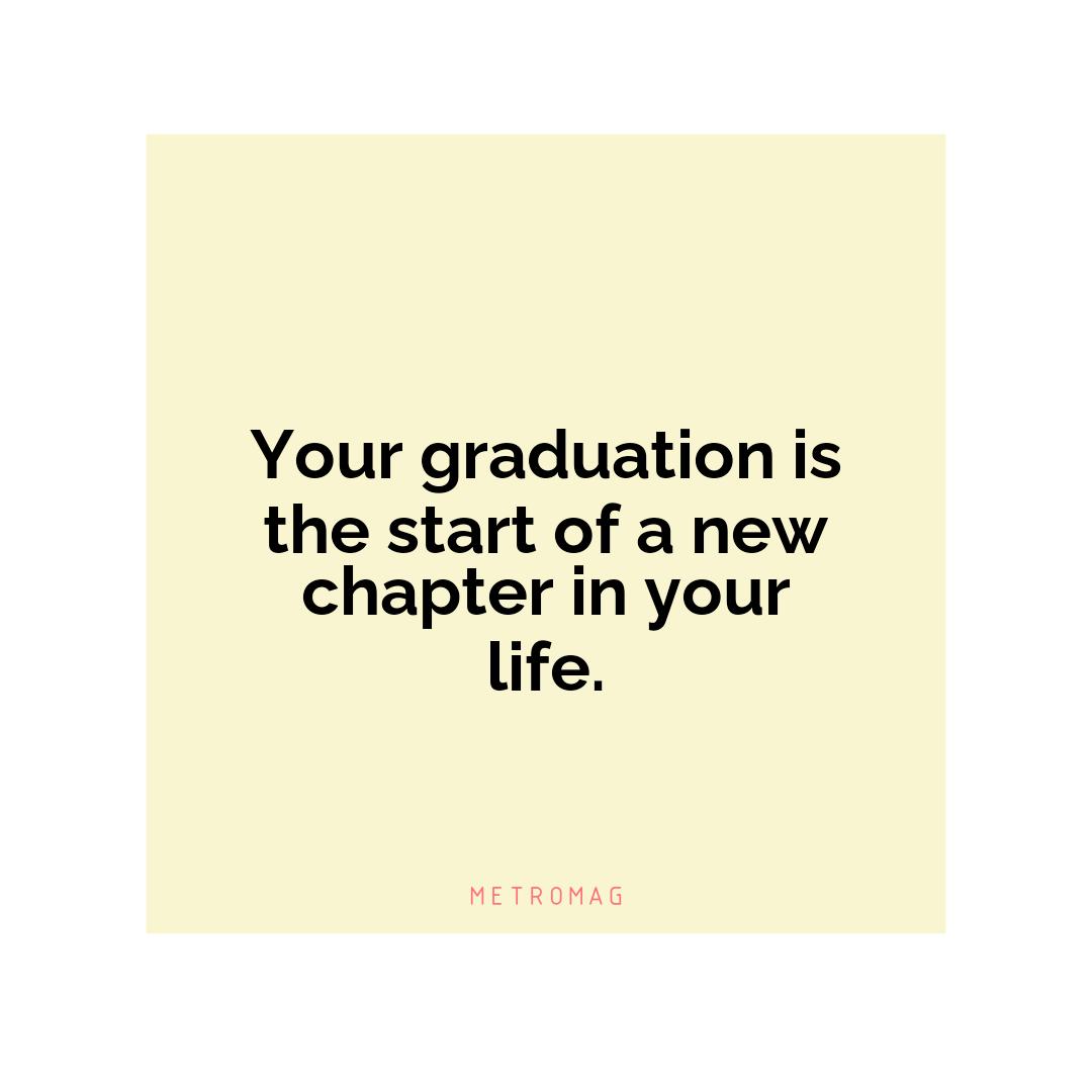 Your graduation is the start of a new chapter in your life.